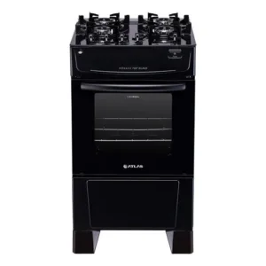 Fogão 4 Bocas Atlas Mônaco Top Glass com Acendimento Automático cor Preto